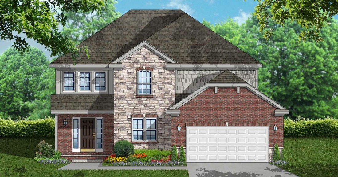 Cloverfield Village - New Construction Homes in Bruce Township MI - rendering-colonial