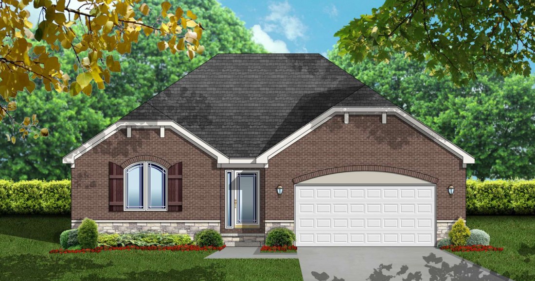 Cloverfield Village - New Construction Homes in Bruce Township MI - rendering-ranch